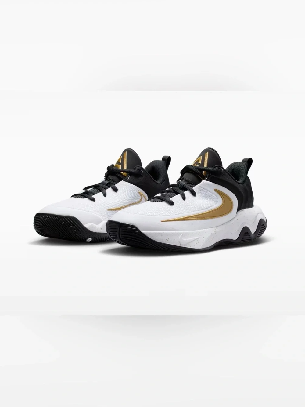 Nike Kids' White and Gold Athletic Shoes